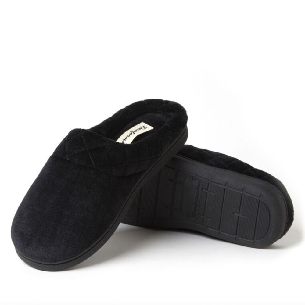 Dearfoams Memory Foam No Sweat Control Wide Width  Darcy Velour Clog (L 9-10)